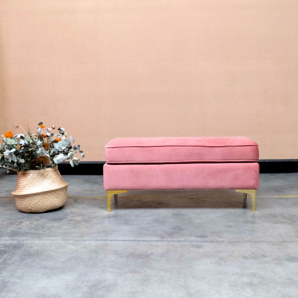 Pink clearance velvet bench